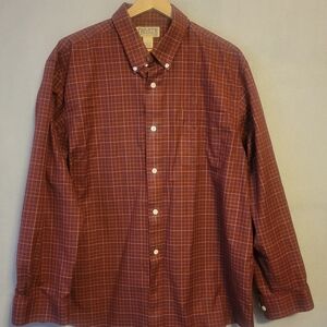 Duluth Trading Co Men's Wine Plaid Button-Down Shirt. Size XL